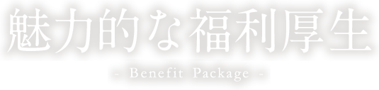 魅力的な福利厚生 - Benefit Package -